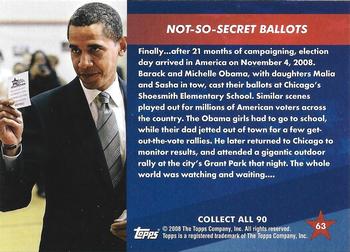 2009 Topps President Obama - Gold Foil Stamp #63 Not-So-Secret Ballots Back