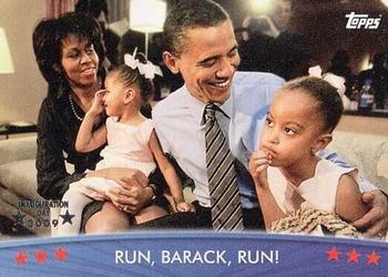 2009 Topps President Obama - Silver Foil Stamp #21 Run, Barack, Run! Front