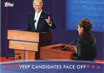2009 Topps President Obama - Silver Foil Stamp #49 Veep Candidates Face Off Front