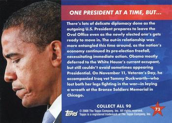 2009 Topps President Obama - Silver Foil Stamp #73 One President at a Time, But... Back