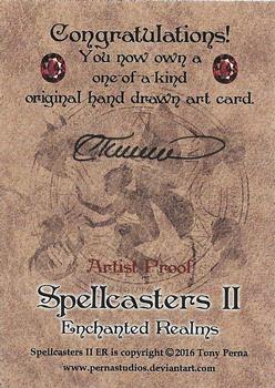 2016 Perna Studios Spellcaster II: Enchanted Realms - Artist Sketch Proofs #NNO Collette Turner Back
