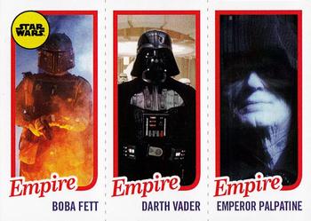 2016 Topps Throwback Thursday Set 8: Star Wars #1 #SW-2 Boba Fett / Darth Vader / Emperor Palpatine Front