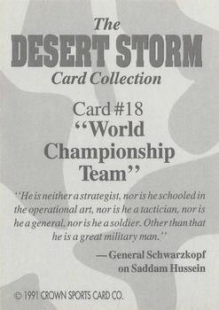 1991 Crown Sports Desert Storm #18 World Championship Team Back