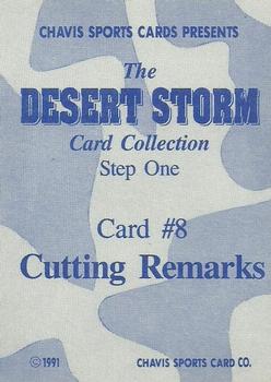 1991 Crown Sports Desert Storm - Chavis Blue Step One #8 Cutting Remarks Back