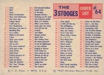 1959 Fleer The Three Stooges #64 You won't fool anybody with that haircut! Back