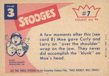 1959 Fleer The Three Stooges #7 Uh! Uh! I've got eyes in the back of my head. Back