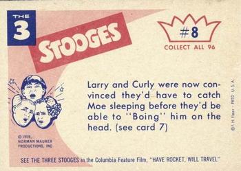 1959 Fleer The Three Stooges #8 I told you wise guys you'd never get away with it! Back