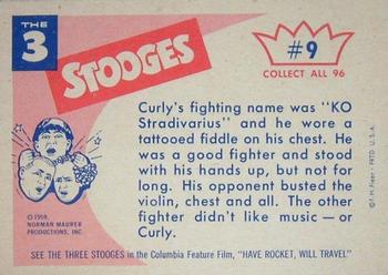 1959 Fleer The Three Stooges #9 You lied! You told me he couldn't punch his way out of a paper bag. Back