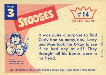 1959 Fleer The Three Stooges #14 I tell you - Humans have 13 ribs - you've got 19 - you ain't Human! Back