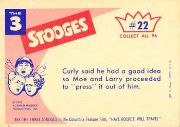 1959 Fleer The Three Stooges #22 What do you think I am, a pair of pants? Back