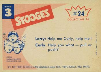 1959 Fleer The Three Stooges #24 Look out below. Back
