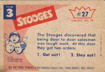 1959 Fleer The Three Stooges #27 Somehow I have the feeling we're not wanted. Back