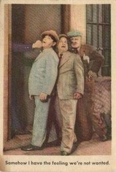 1959 Fleer The Three Stooges #27 Somehow I have the feeling we're not wanted. Front