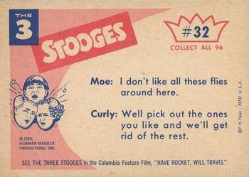 1959 Fleer The Three Stooges #32 Cleaning up the West. Back