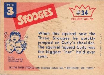 1959 Fleer The Three Stooges #34 Birds of a feather. Back