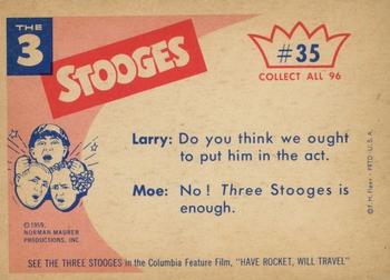 1959 Fleer The Three Stooges #35 Who's that goodlooking guy behind us? Back