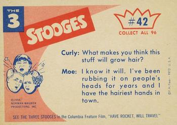 1959 Fleer The Three Stooges #42 A hair raising experience. Back