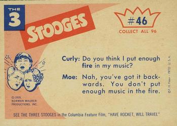 1959 Fleer The Three Stooges #46 Singing in the shower. Back