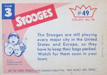 1959 Fleer The Three Stooges #49 Always on the go. Back