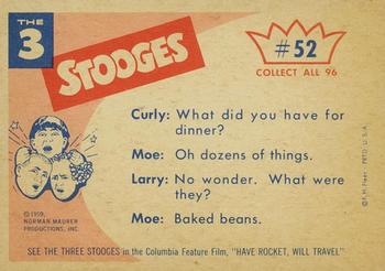 1959 Fleer The Three Stooges #52 It must have been something I ate! Back
