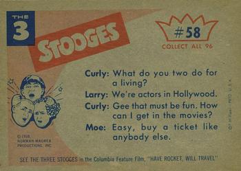 1959 Fleer The Three Stooges #58 Curly always did want to be in pictures! Back
