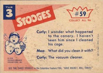 1959 Fleer The Three Stooges #59 Did you have to sneeze? Back