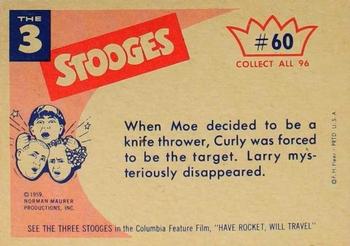 1959 Fleer The Three Stooges #60 Betcha 8 to 5 you miss me again. Back