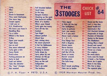 1959 Fleer The Three Stooges #64 You won't fool anybody with that haircut! Back