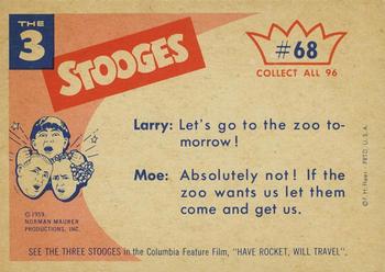 1959 Fleer The Three Stooges #68 Quick - call the S.P.C.A.! Back