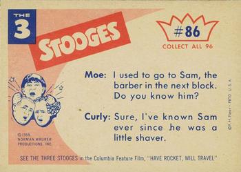 1959 Fleer The Three Stooges #86 Round and round she goes. Back
