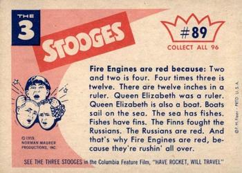 1959 Fleer The Three Stooges #89 Why are Fire Engines Red? Back