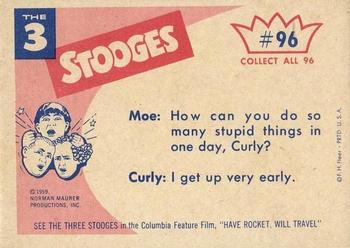 1959 Fleer The Three Stooges #96 Trying the squeeze play. Back