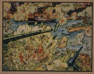 1938 Gum Inc. Horrors of War (R69) #15 U.S.S. Augusta Is Hit by Shell as Shanghai Burns Front