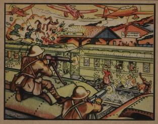 1938 Gum Inc. Horrors of War (R69) #16 Japanese Attack Train at Wusih Front