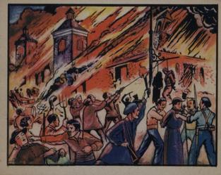 1938 Gum Inc. Horrors of War (R69) #42 Mob Burns a Madrid Cathedral Front