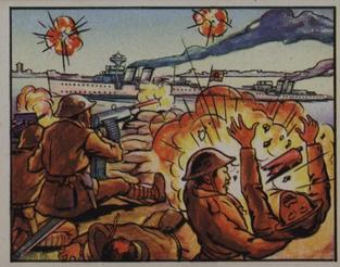 1938 Gum Inc. Horrors of War (R69) #83 Tokyo Flotilla Runs Machine Gun Gauntlet Front