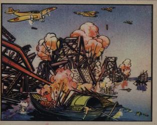 1938 Gum Inc. Horrors of War (R69) #85 Jap Planes Bomb Yellow River Bridge Front