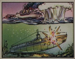 1938 Gum Inc. Horrors of War (R69) #90 Depth Bomb Sinking Pirate Submarine Front