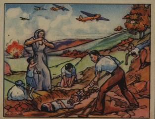 1938 Gum Inc. Horrors of War (R69) #276 Spanish Raid Refugees Bury Their Dead Front