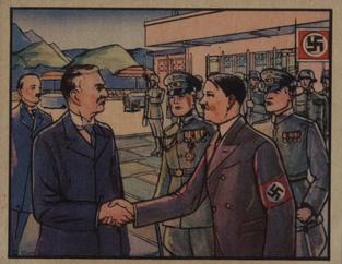 1938 Gum Inc. Horrors of War (R69) #286 Chamberlain Meets Hitler in Peace Effort Front