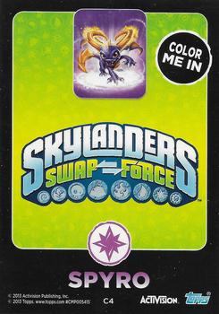 2013 Topps Skylanders Swap Force - Coloring Cards #C4 Spyro Back