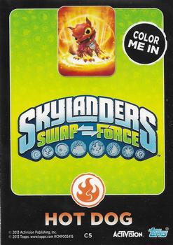 2013 Topps Skylanders Swap Force - Coloring Cards #C5 Hot Dog Back