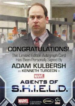 2015 Rittenhouse Marvel: Agents of S.H.I.E.L.D. Season 2 - Autographs Bordered #NNO Adam Kulbersh Back