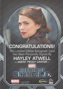 2015 Rittenhouse Marvel: Agents of S.H.I.E.L.D. Season 2 - Autographs Silver Script #NNO Hayley Atwell Back