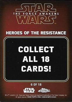 2016 Topps Chrome Star Wars The Force Awakens - Heroes of the Resistance #6 Jess 