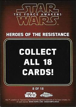 2016 Topps Chrome Star Wars The Force Awakens - Heroes of the Resistance #8 Lieutenant Bastian Back