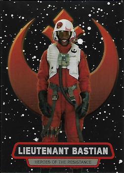 2016 Topps Chrome Star Wars The Force Awakens - Heroes of the Resistance #8 Lieutenant Bastian Front