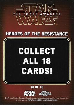 2016 Topps Chrome Star Wars The Force Awakens - Heroes of the Resistance #18 General Leia Organa Back