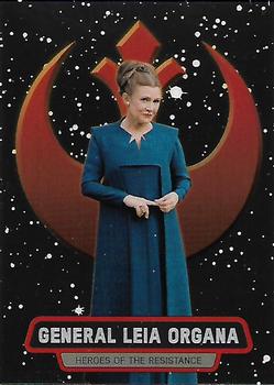 2016 Topps Chrome Star Wars The Force Awakens - Heroes of the Resistance #18 General Leia Organa Front