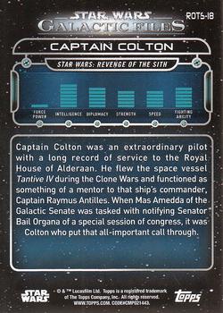 2017 Topps Star Wars: Galactic Files Reborn #ROTS-18 Captain Colton Back